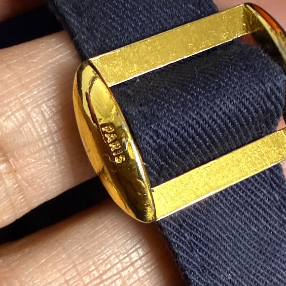 Celine Paris Navy Baseball Cap with Beige Embroidered Logo - Picture 8 of 11